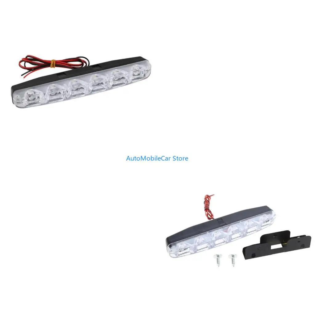 

G8TE 12V 6LED Car Daytime Running Light White Car Fog Day Driving Lamp Waterproof