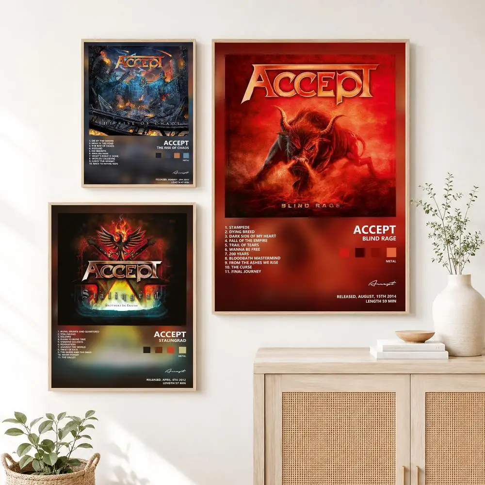 Pop Band A-Accept Poster Self Adhesive Wall Art Decor for Bedroom Living Room Office Home Decor Gift