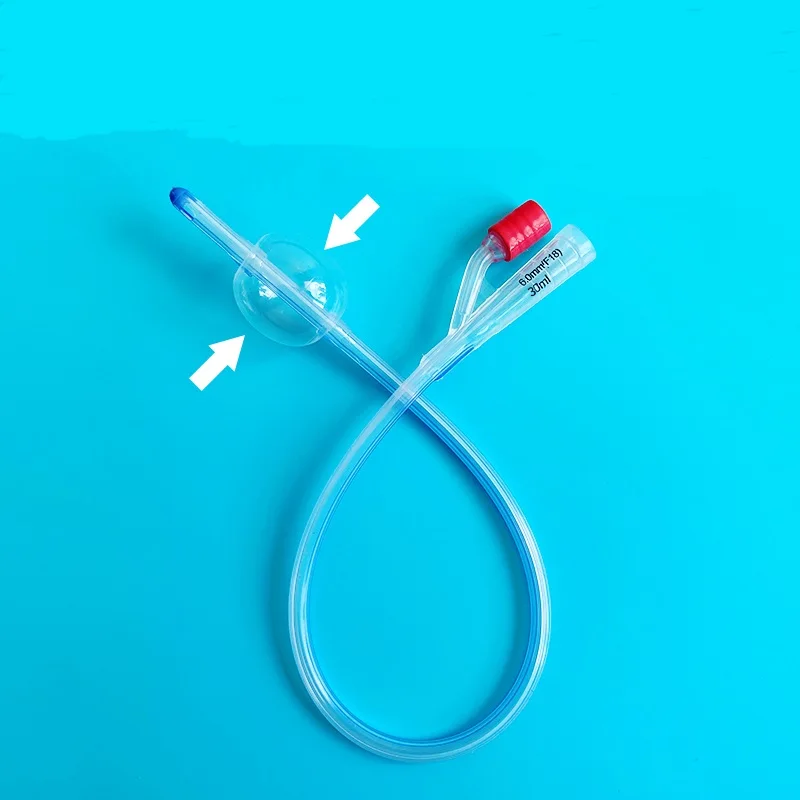 Silicone three-chamber double catheter