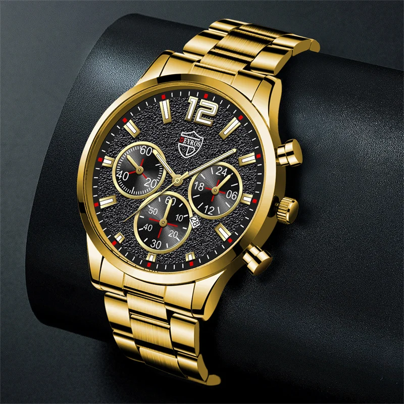 Fashion Mens Sports Watches for Men Business Calendar Luminous Clock Luxury Man Stainless Steel Quartz Wrist Watch часы мужские