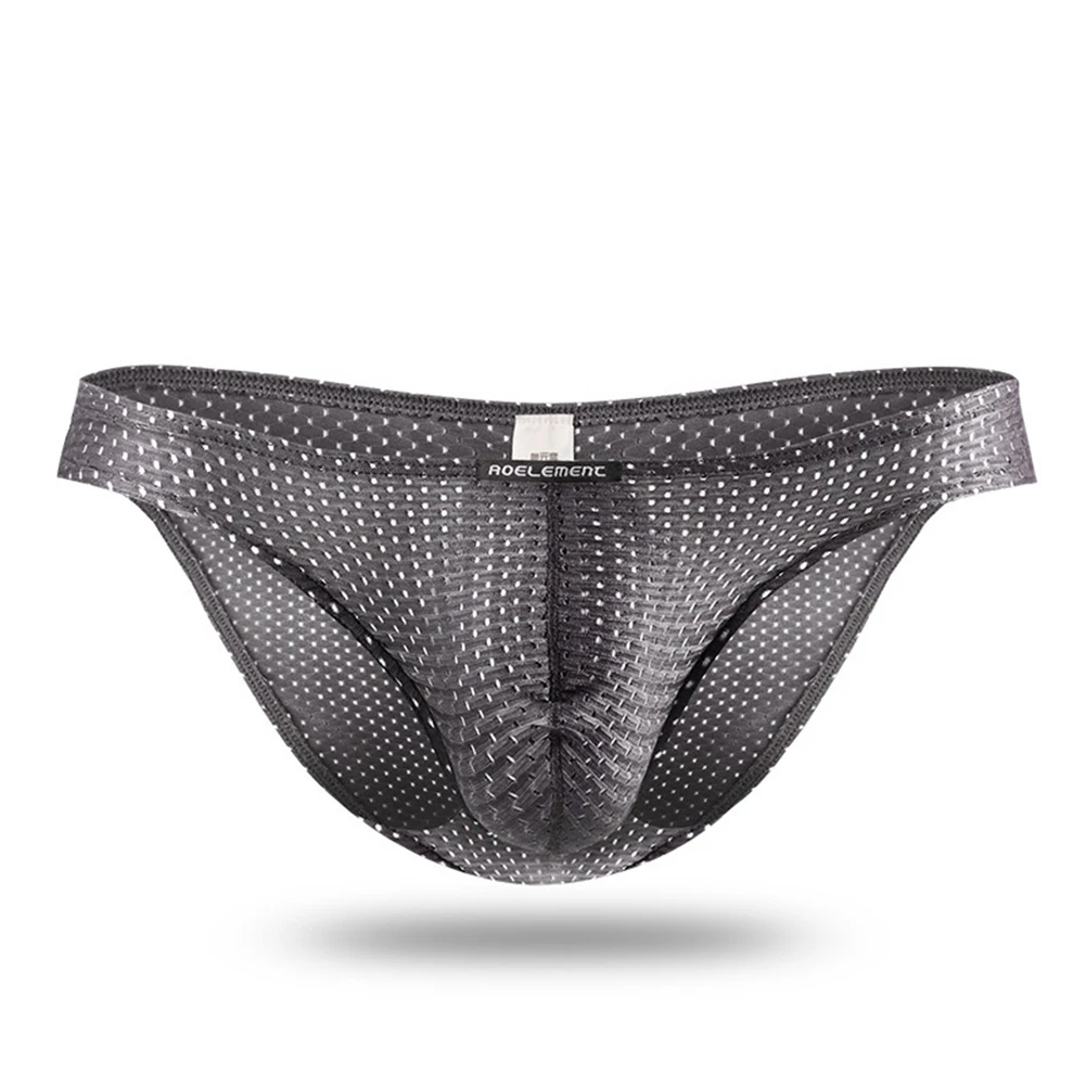 Fashion Men Underwear Mesh Hollow Breathable Sexy Thong Underpant Lingerie Ultrathin Panties Beachwear Swimsuit Sensual Knickers