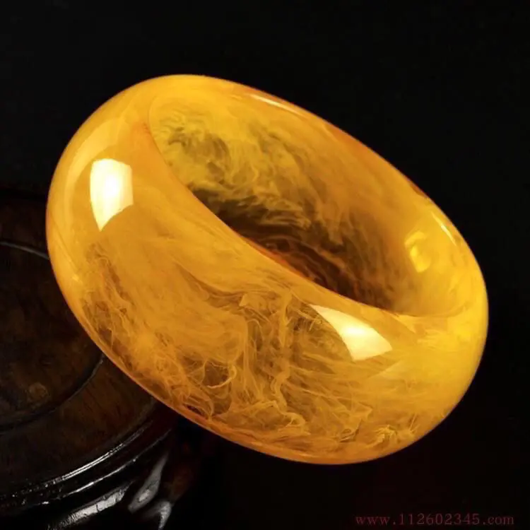 Natural Yellow Amber Bangle Wide Bracelet Women Healing Gemstone Fine Jewelry Genuine Baltic Amber Bangles Old Beeswax Bracelets