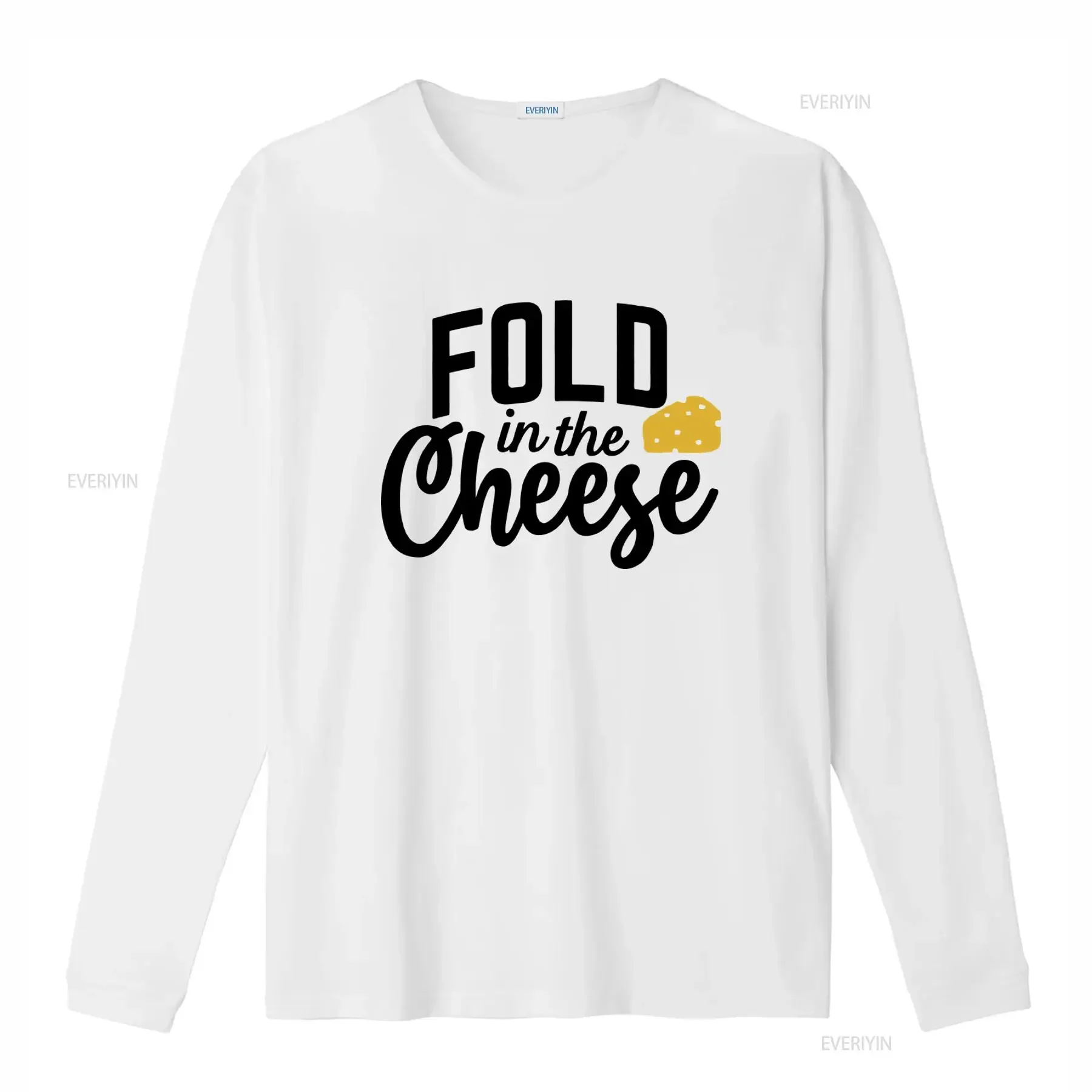 Fold In The Cheese Funny T Shirt For Men's Big And Tall Unique Print Design vintage Washed streetwear Casual Slightly Stretched