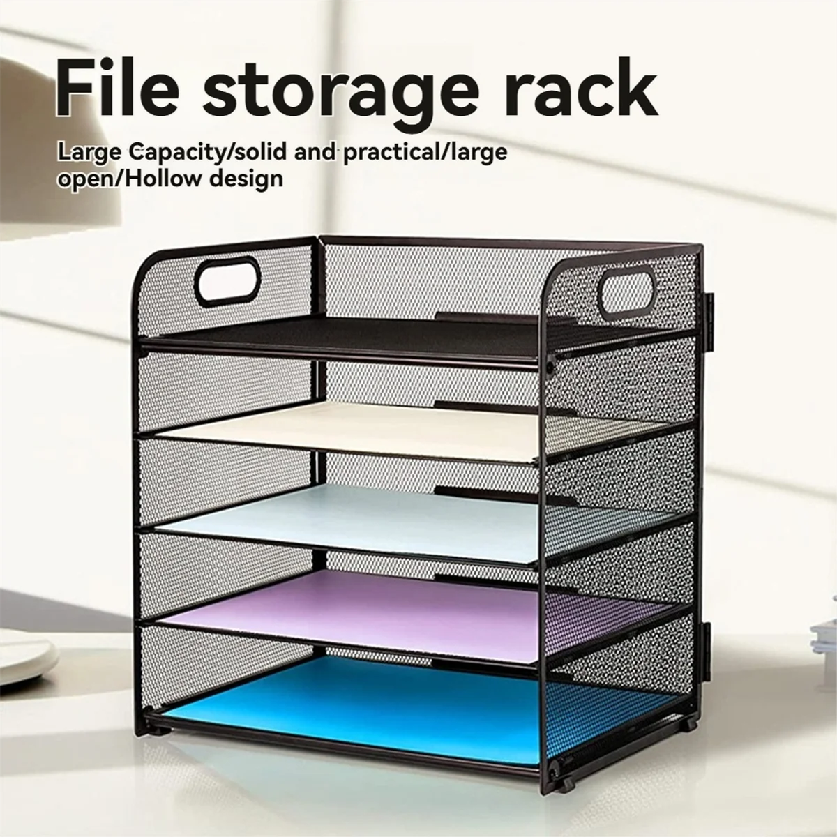 ADP-Tray Document Shelf Handles Mesh Desk File Shelf Desktop Metal Document Shelf Office Document Shelf Home Document Shelf