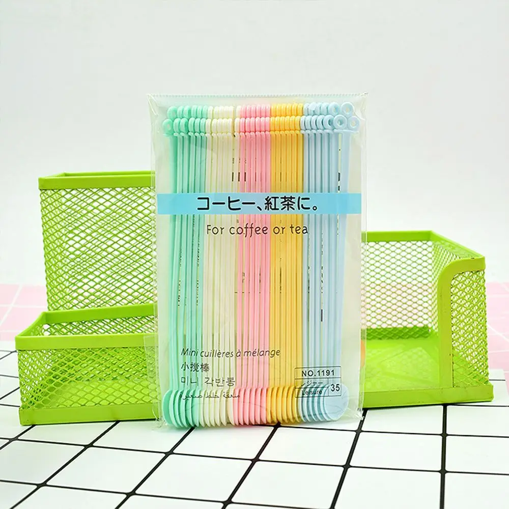 

Small High Quality Drinking Mini Long Handled Candy Color Coffee Spoon Plastic Bar