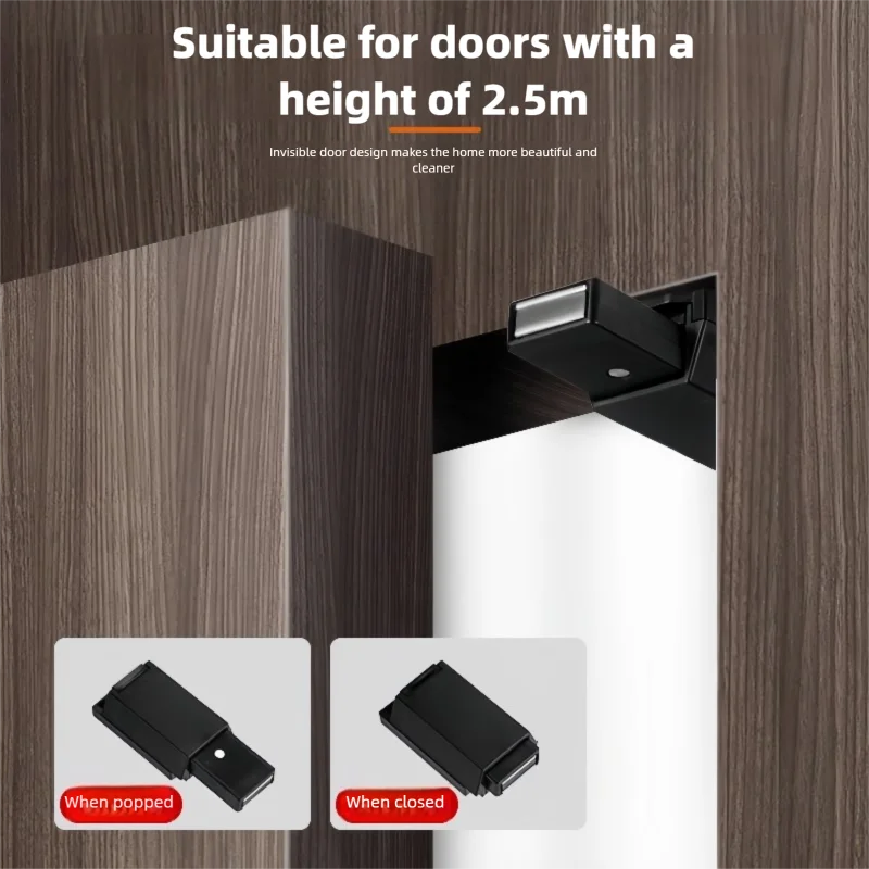 Heavy Duty Push-to-Open Latch - Automatic Self-Popping Invisible Cabinet Door Catch for Wardrobe, Concealed Door & Fire Door