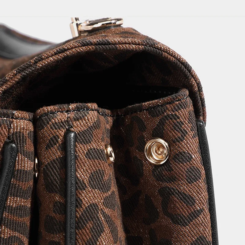 Women Large Capacity Leopard Print Tote Bag Rodeo Bag Commuter Retro Fashion Portable Shoulder Messenger Designer Brand Bag