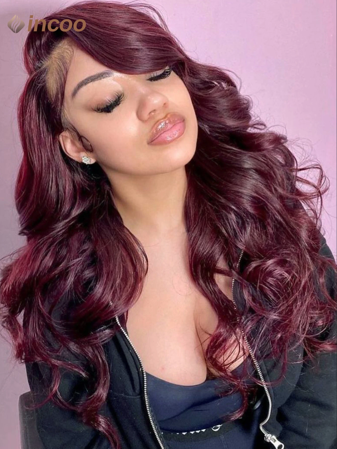 

Colored Burgundy Body Wave 13X4 Lace Front Human Hair Wig for Black Women 13X6 HD Transparent Lace Frontal Wigs Human Hair Wig