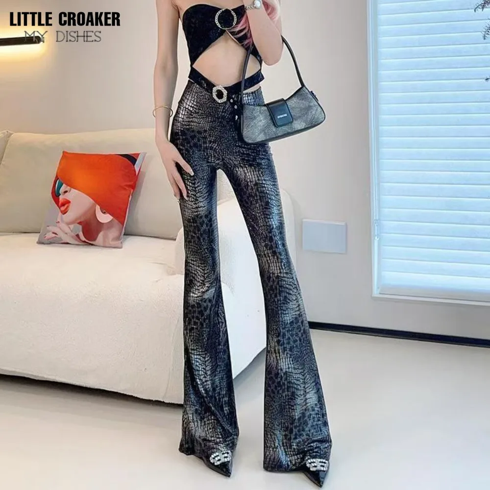 Women's Insulated Leggings Strong Stretch Elastic Metallic Wide Leg Pants Women 2024 Plus Size