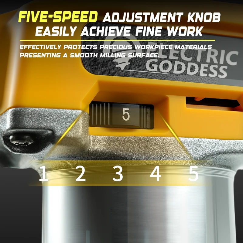 Brushless Wood Router Tool Cordless Milling Engraving Slotting Machine Woodworking Trimming Machine for Dewalt 20V Battery Pin