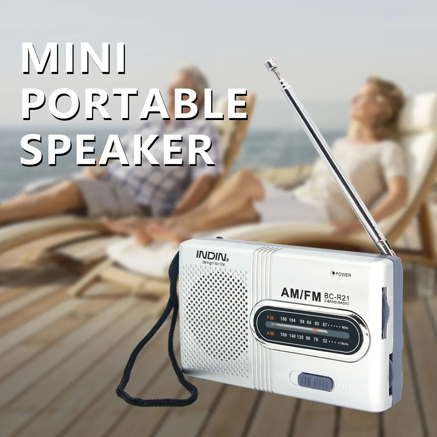 

BC-R21 Mini AM FM Radio Battery Powered Portable Radio Best Reception Longest Running Time Walking Home Speaker