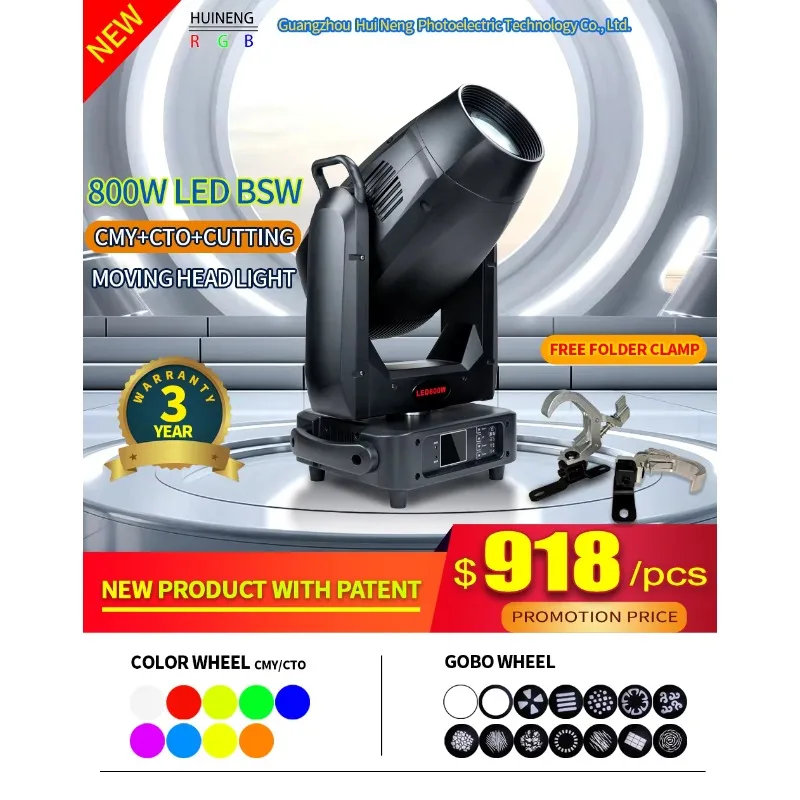 Lampu Panggung LED Moving Beam 800W Terbaru BSW CMY+CTO+CUTTING dengan Paten dan Garansi 3 Tahun untuk Acara DJ dan Pub