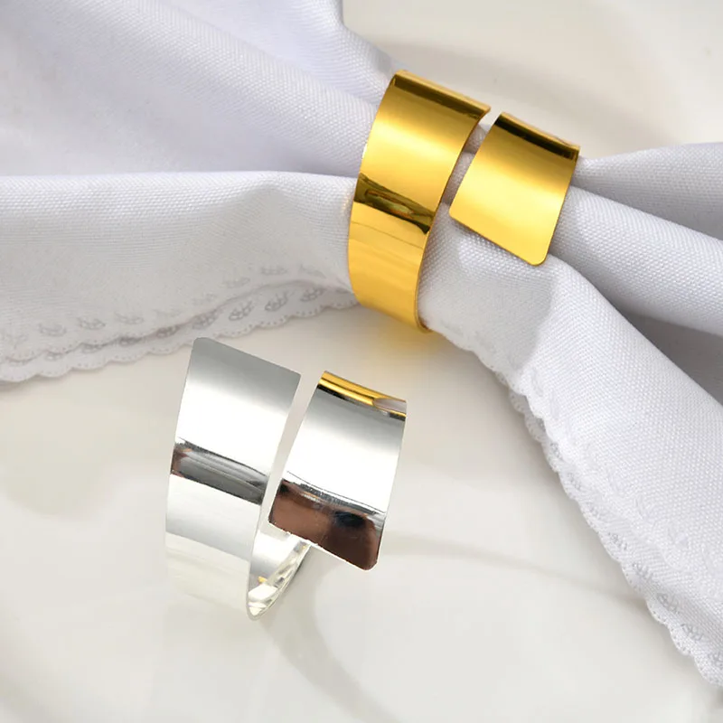 1Pcs Napkin Rings Holder Gold Metal Becket Props Decor For Hotel Wedding Party Events Dining Table Accessories Home Decoration