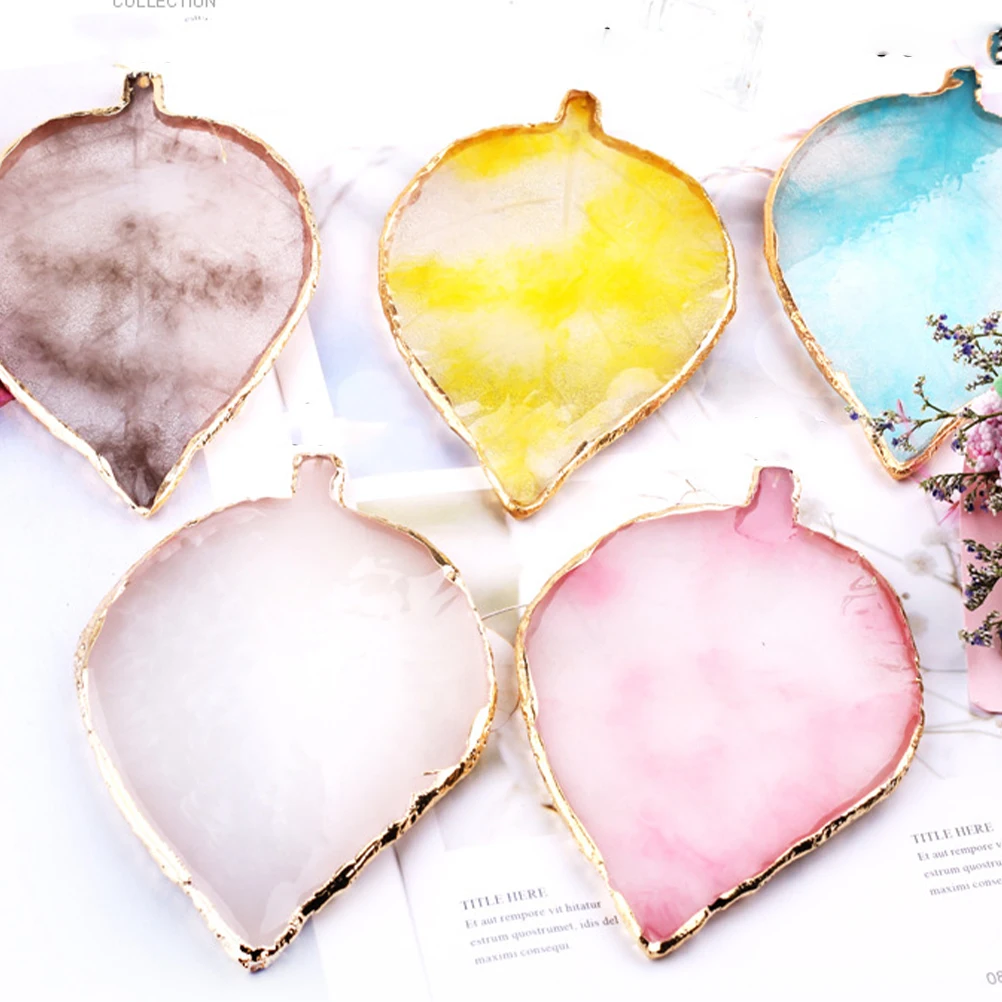 

Phnom Penh Style Agate Resin Nail Art Palette Leaf Design Color Mixing Display Tool For Manicure Pigments Foundation Lipsticks