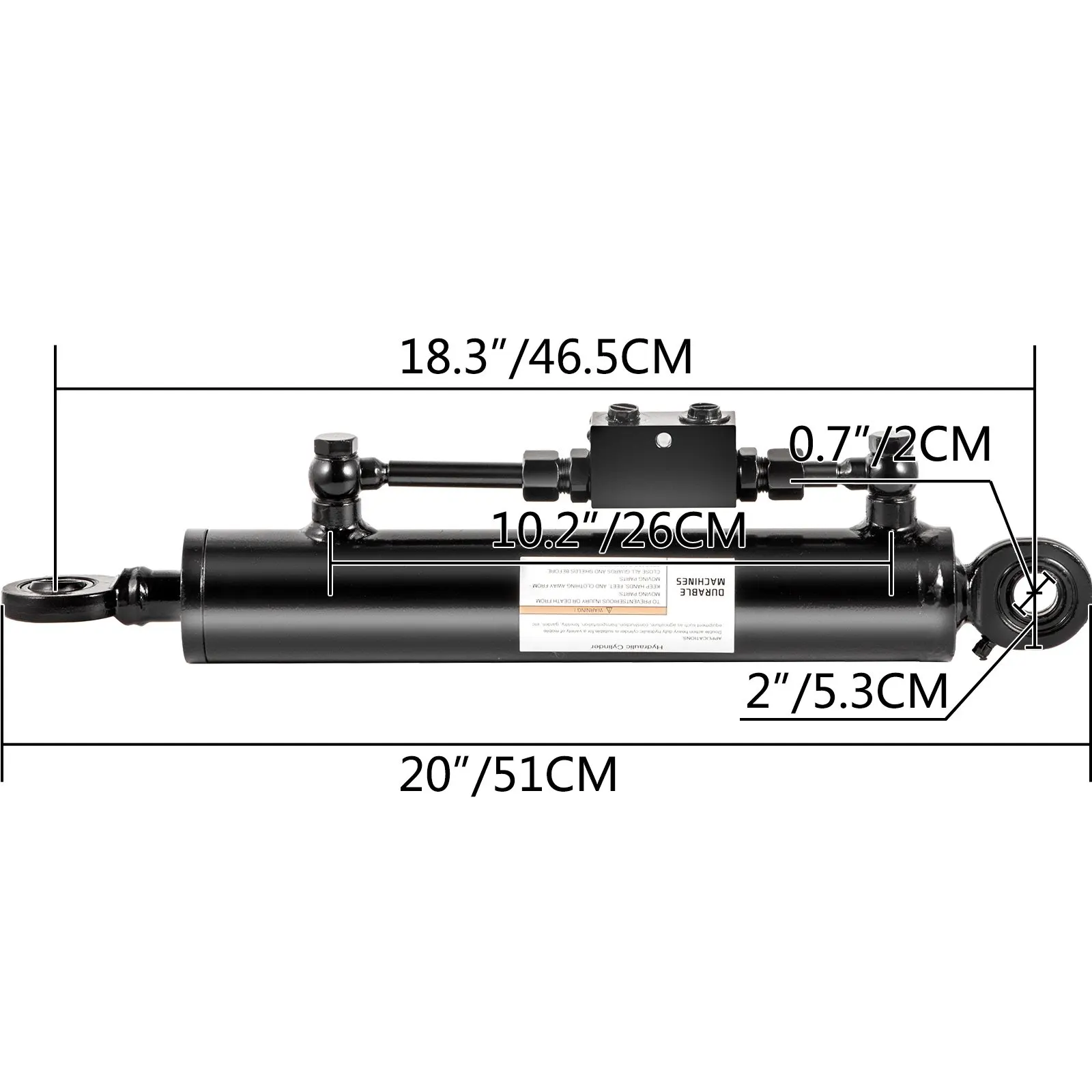 Double Acting Hydraulic Top Link Cylinder w/ Check Valve  2” Bore, Top Link Hydraulic Cylinder 10” Stroke  for Tractors