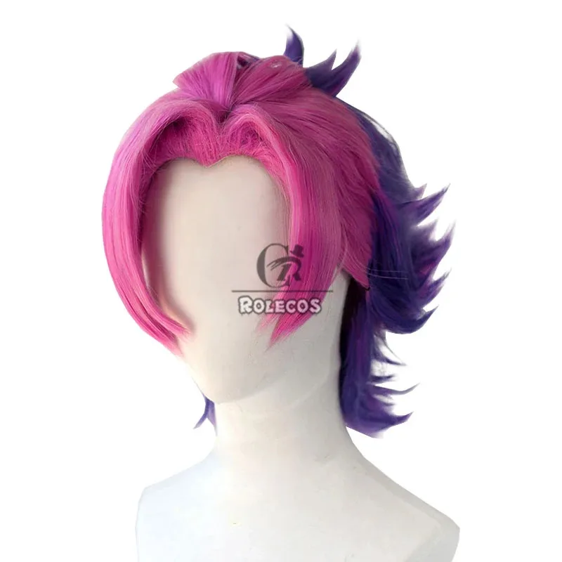 2025 yiyi ROLECOS Cosplay Wigs Game LOL Heartsteel Shieda Kayn 30cm Red Mixed Purple Men Wig Heat Resistant Syntheti view 3