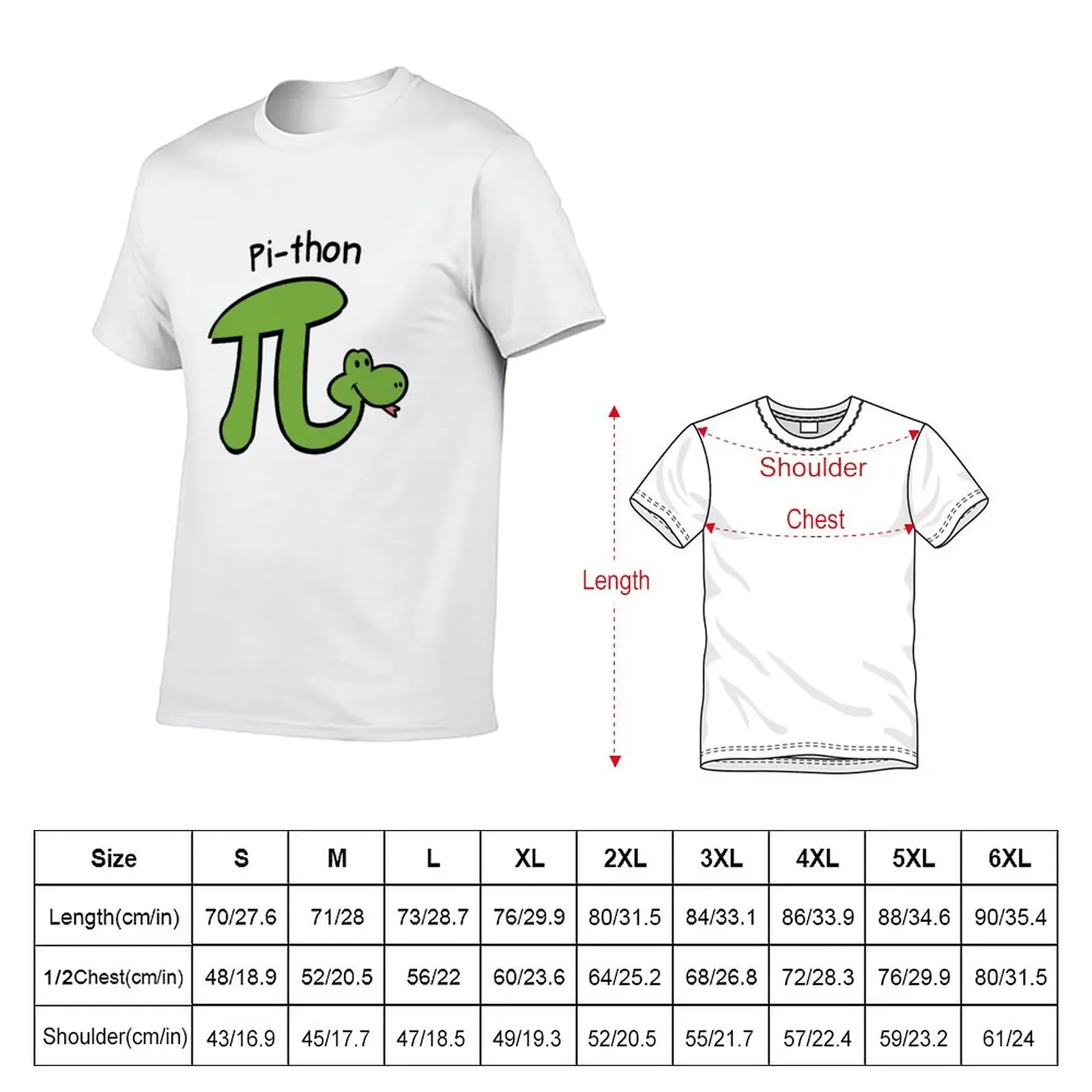 New Pi-thon - Animal Pun T-Shirt summer top plain t-shirt quick drying shirt summer clothes Men's t shirts image 2