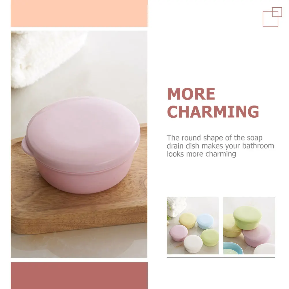 

2 Pcs Portable Soap Box Travel Holder with Lids Household Container Containers Drain Boxes Case