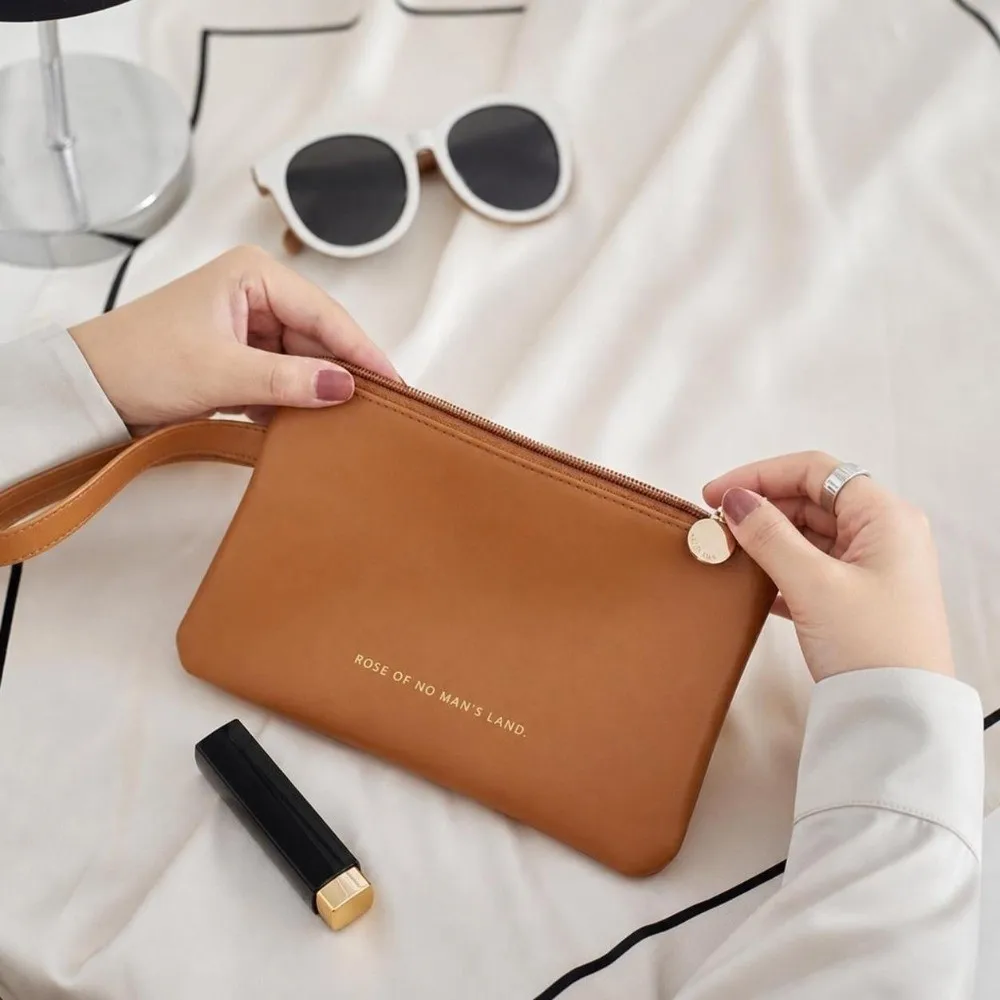 Portable Zipper Card Holder Wallet Ultra-thin PU Leather Storage Bag Solid Color Multi-purpose Long Wallet Women