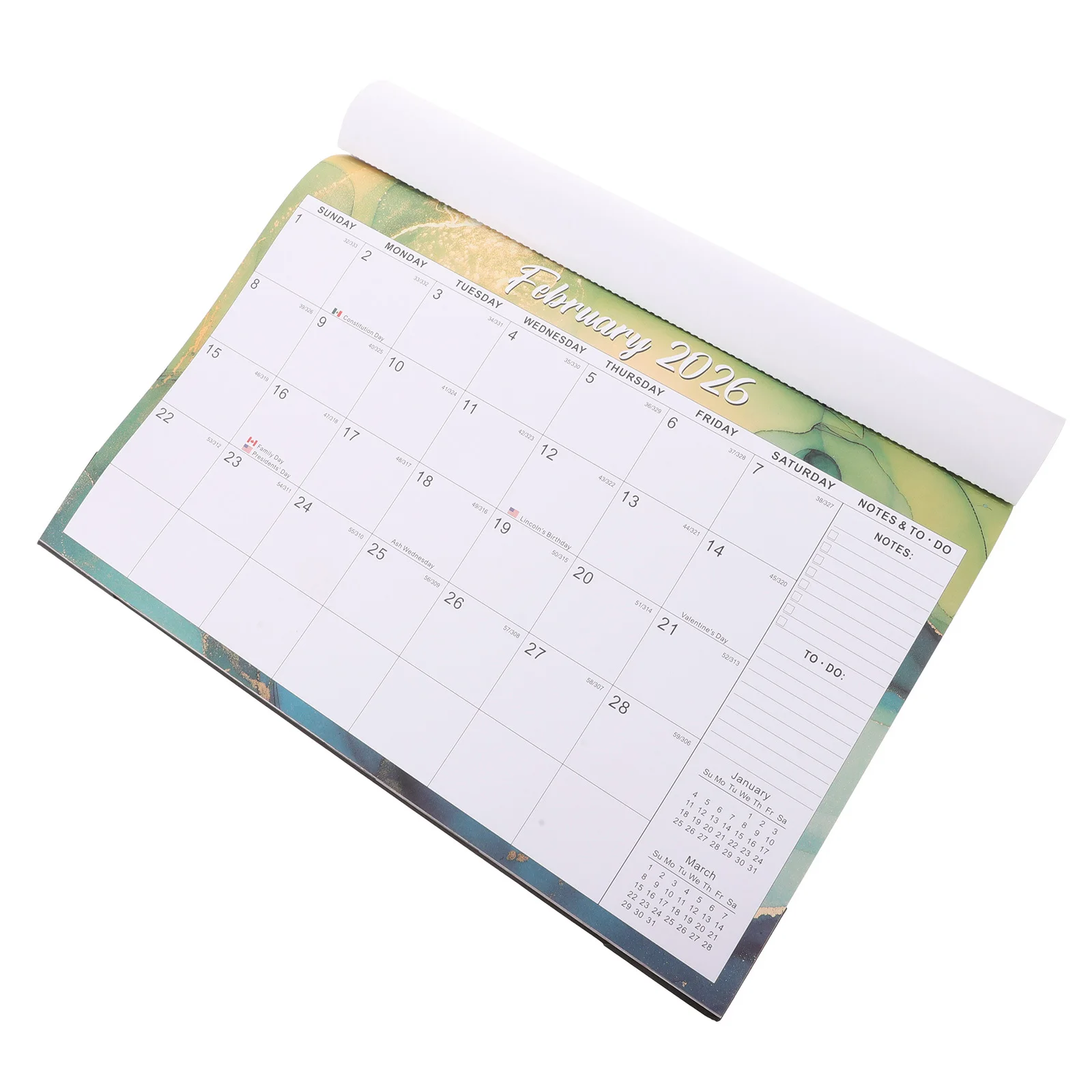 18pcs Kalender Dinding Gantung Bahasa Inggris untuk Kantor, Rumah, Ruang Belajar, Dekorasi Dinding Kalender Harian 2025-2026