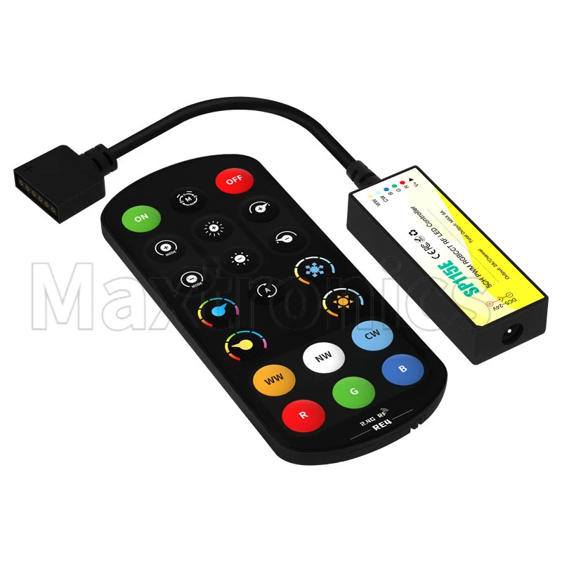 PWM Mini RF 2.4G LED Controller 2pin DIM 3pin CCT 4pin RGB 5pin RGBW 6pin RGBCCT 2835 5050 FCOB No IC Light Strip SP112E SP113E