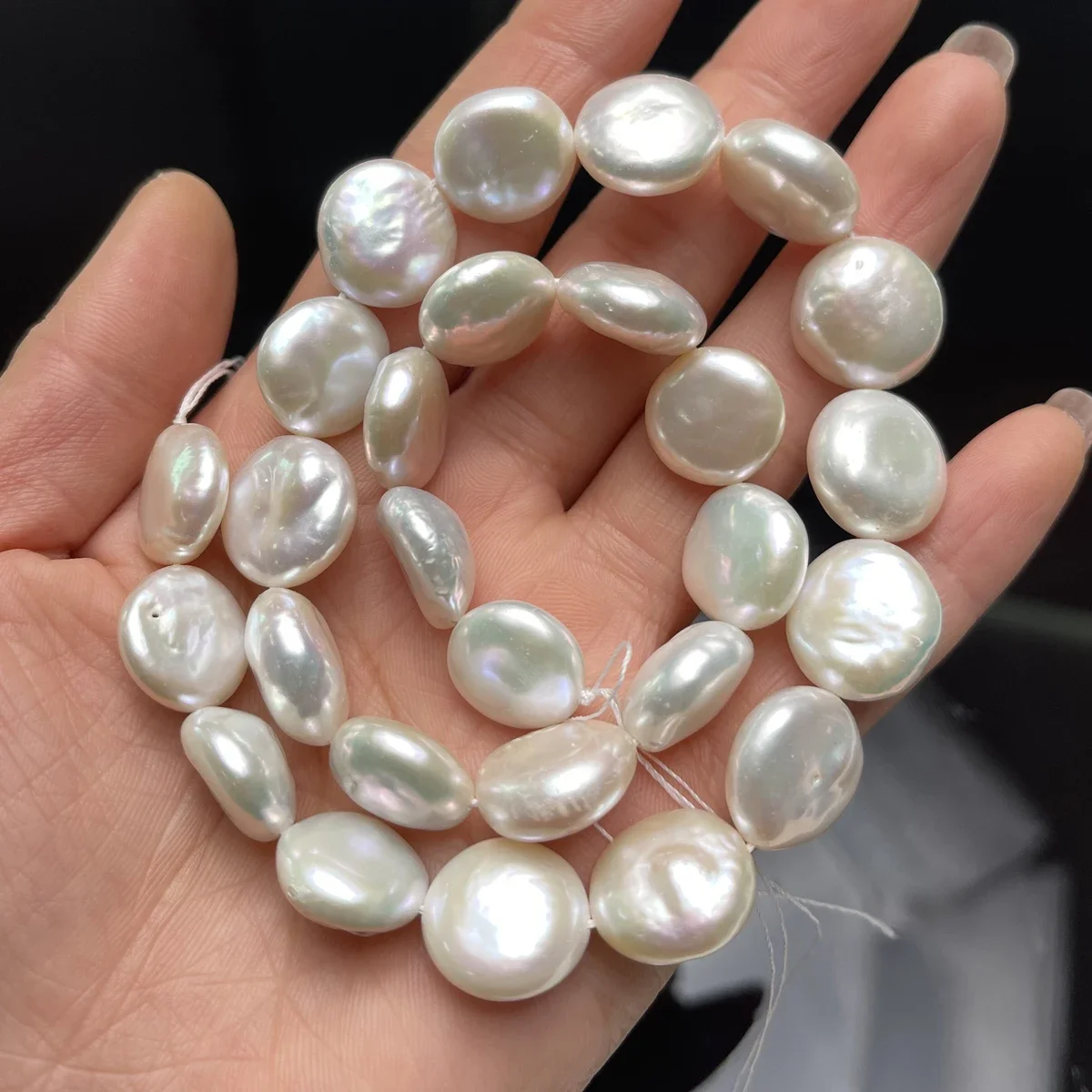 13-14mm High Quality Natural Freshwater Pearl Large Button Pearl Loose Beads for Jewelry Making DIY Necklace Bracelet Accessory
