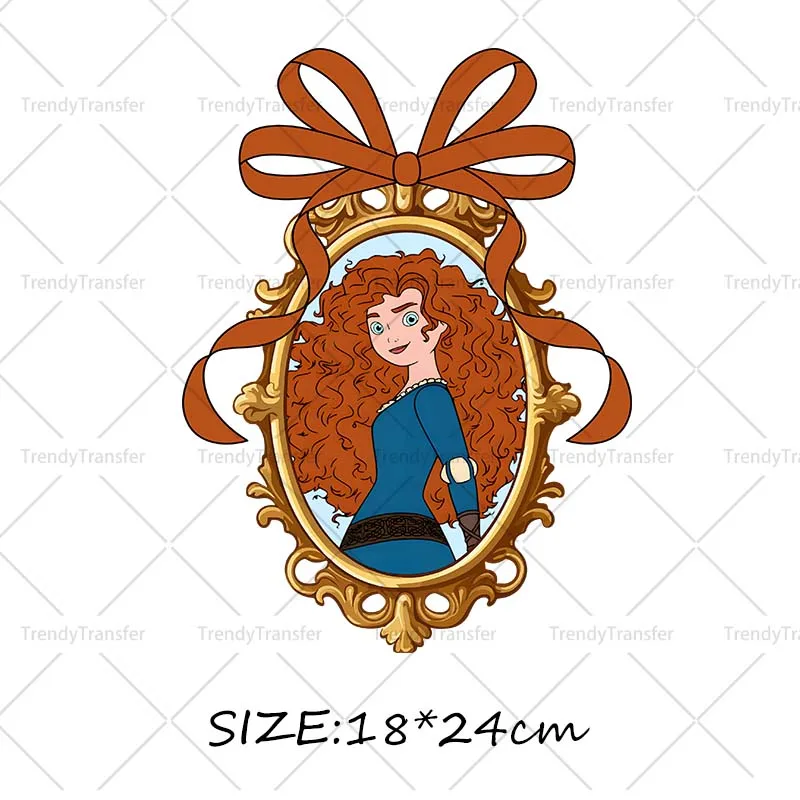 Princesses Belle Rapunzel Tiana Iron on Transfers Heat Press Stickers for Clothes Thermal Patches - Image 3