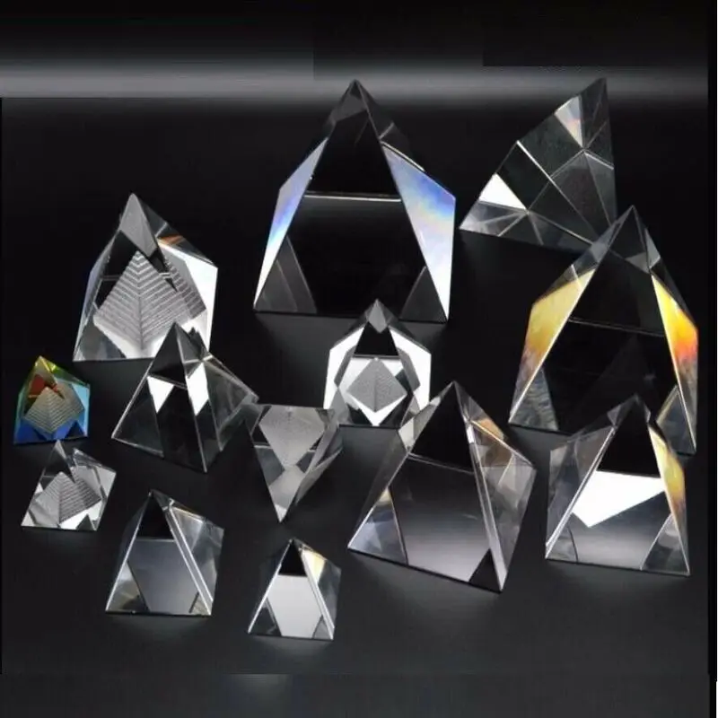 1PC 40mm 50mm 60mm 80mm Prisma Decoration Prisms Optical Glass Prism Optics Crystal Pyramid Physics Teaching Light Spectrum