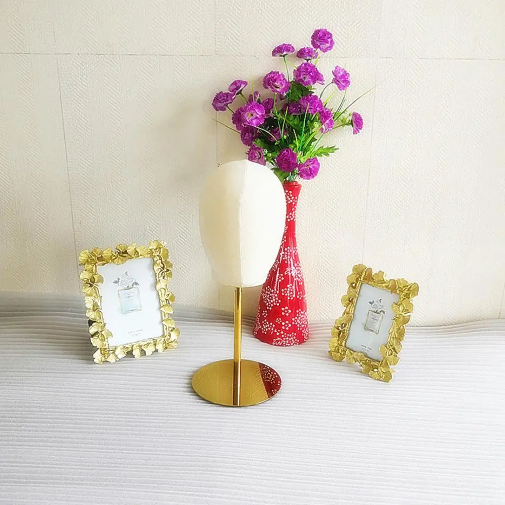 Cabeça de peruca com suporte de metal, bloco definido para/fazer peruca, secagem, estilo, coloração - 21''