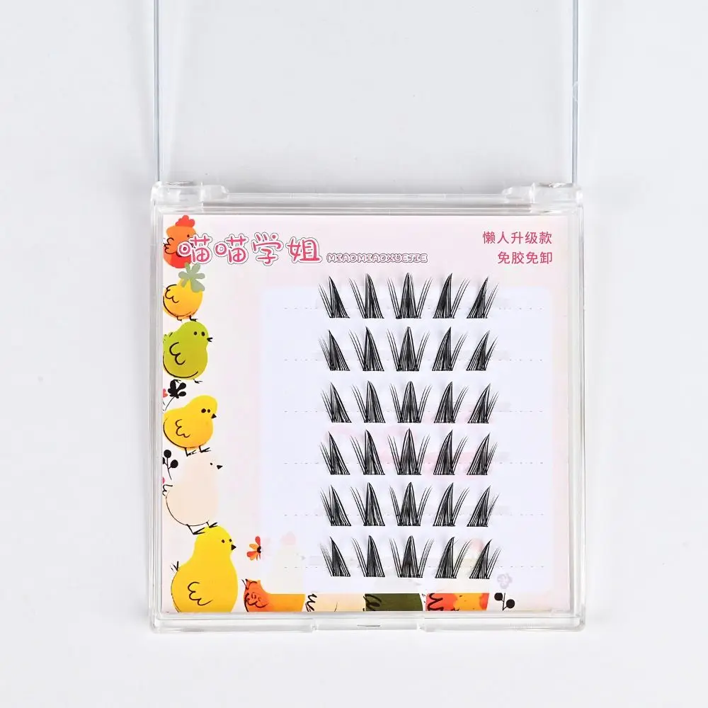 Mit Gelee-Klebestreifen, 3D-Falsche Wimpern, kleberfrei, Anime, Cosplay, Manga-Wimpern, mehrere Stile, nacktes Make-up