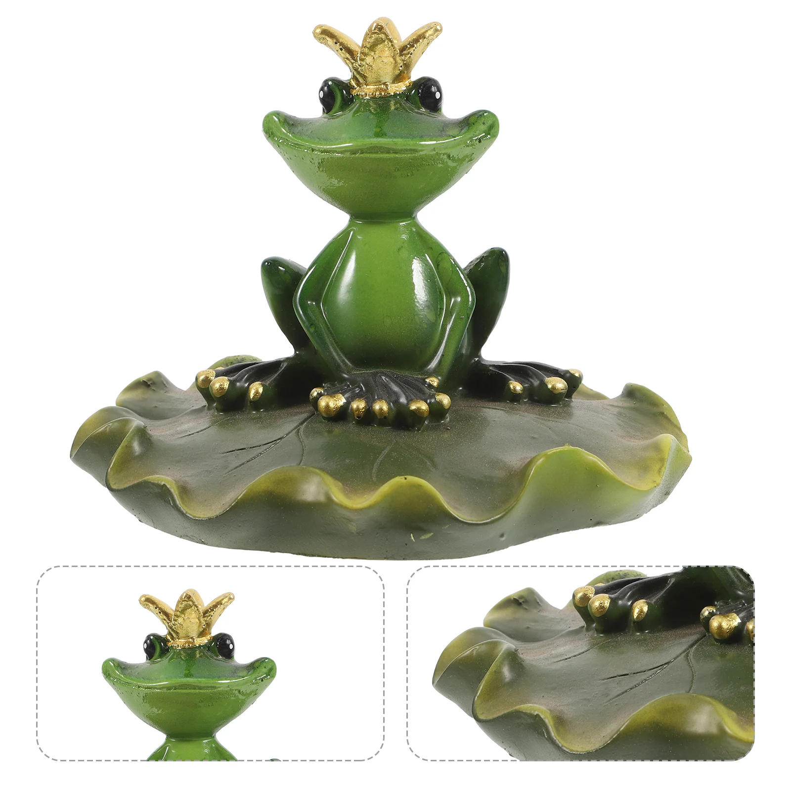 

Pond Frog Statue Prince Decor Desktop for Outdoor Ponds Garden Decoration Resin Decorations