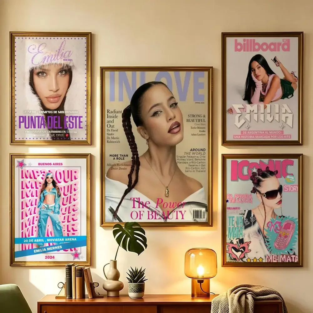 Emilia Mernes Aesthetic Pop Singer Self-Adhesive Poster Peel and Stick Waterproof Removable HD Print for Home Office Room Decor