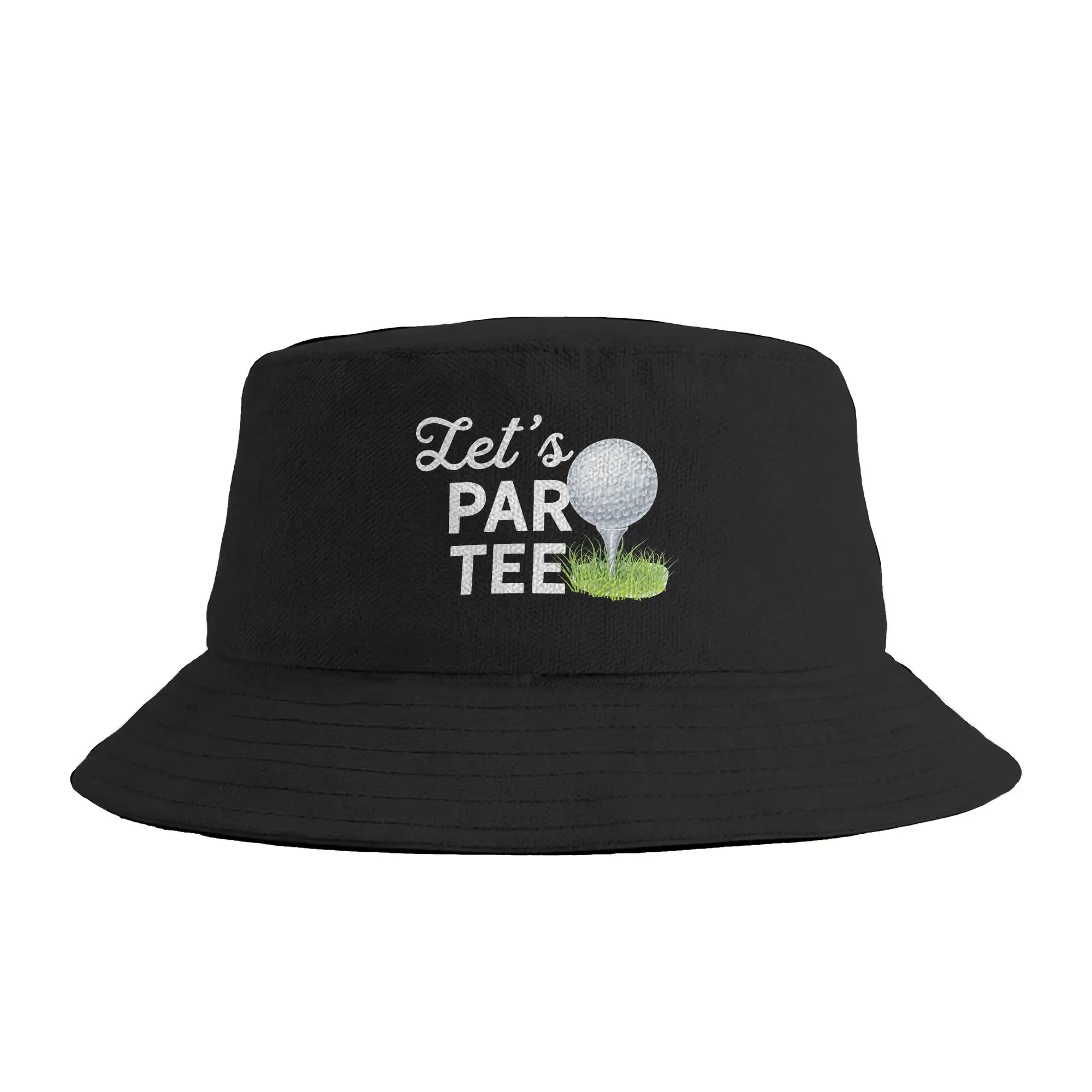 Let’s Par Tee Golf Ball Bucket Hat For Unisex  Fisherman Hats Korean Fishing Caps Soft Fold Outdoor Pattern Sun Hats