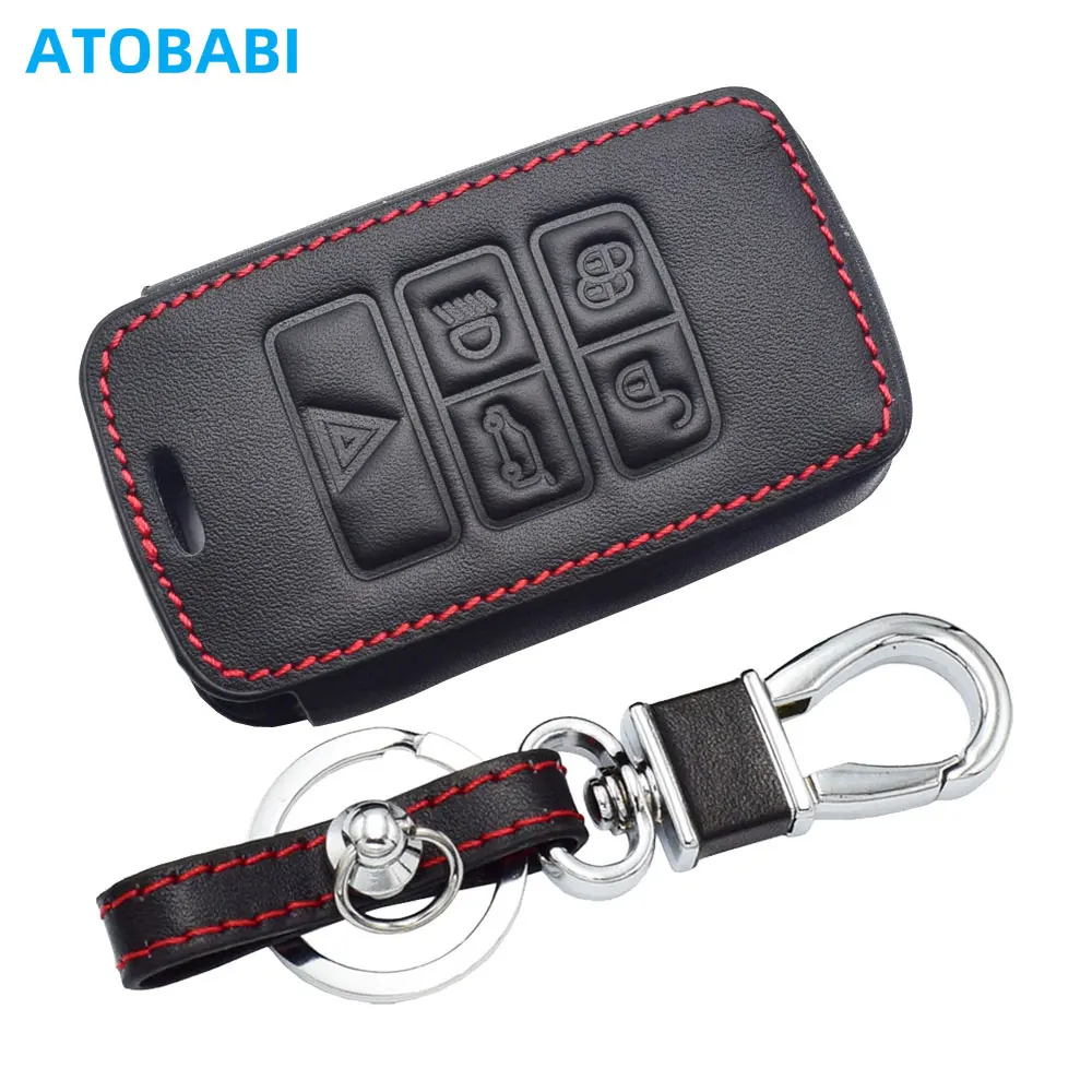 Leather Car Key Cover Bag For Land Rover Range Rover Sport SV Evoque Discovery Defender Jaguar F E-Pace Smart Remote Fobs Cases