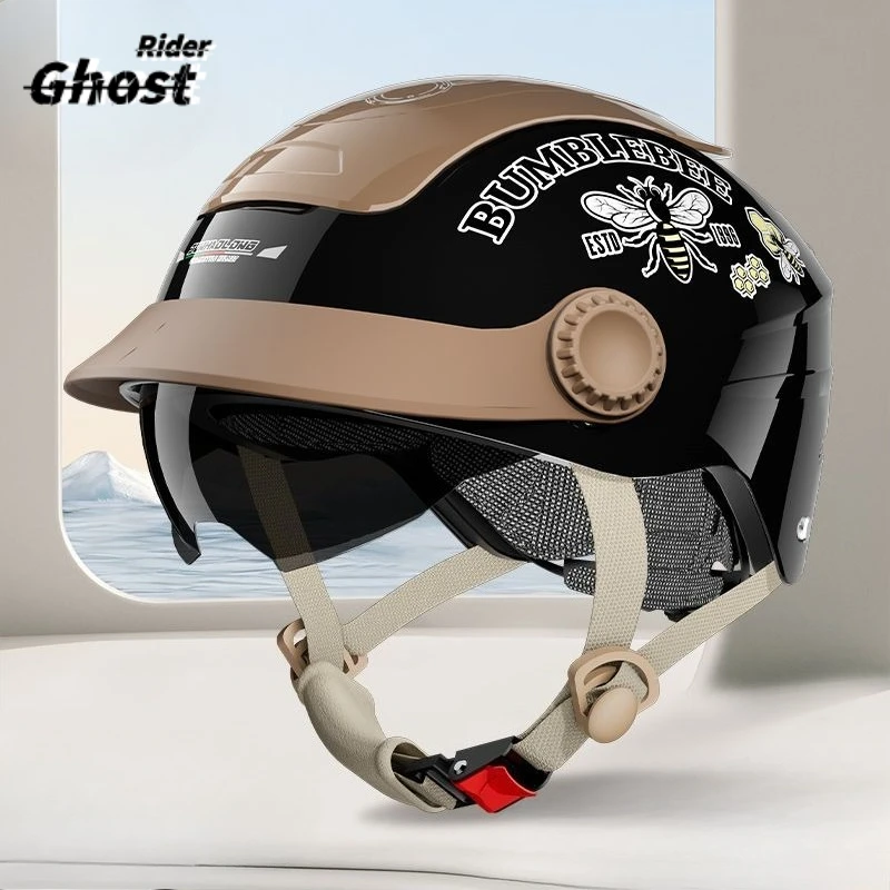 

Мужской и женский летний полушлем с внутренним зеркалом, персонализированные плавающие шлемы, защитный мотоциклетный шлем