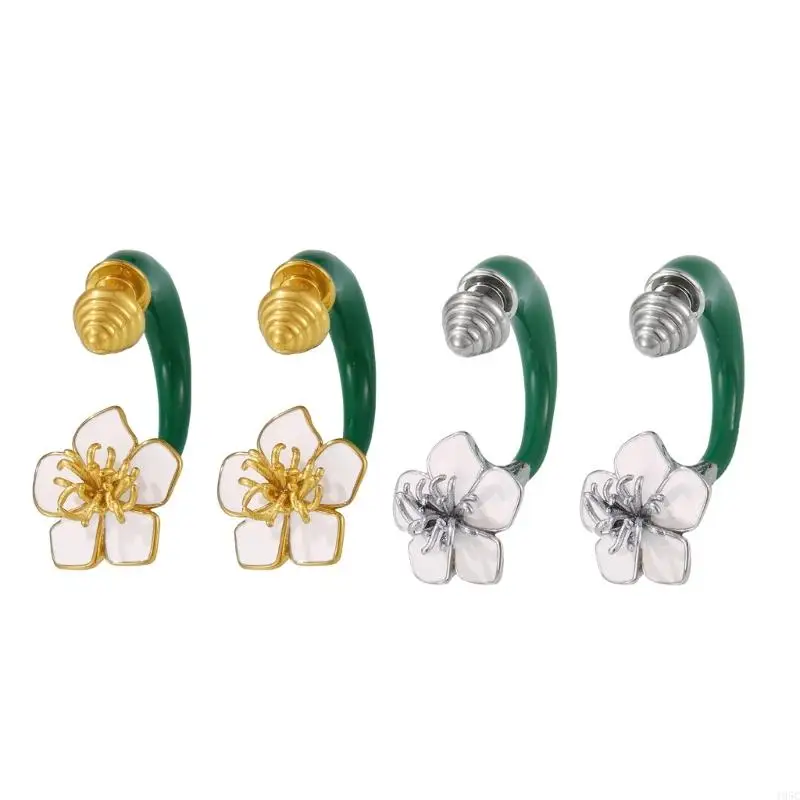 

195C Multipurpose Gold Camellia Earrings Accessory for Fashionable Women Ladies