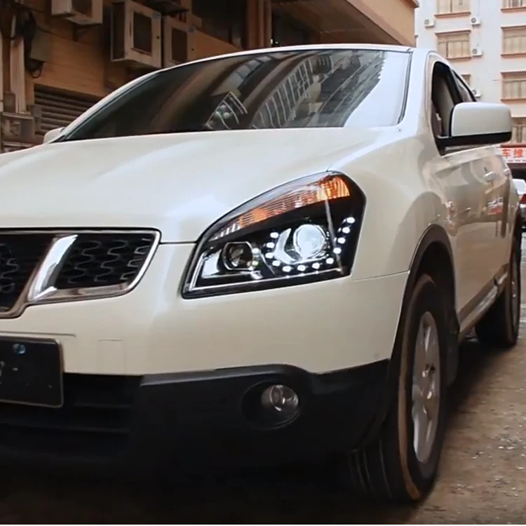 DaMeiAuto Parts Headlights Assembly Modification LED Daytime Running Light Lens Xenon Headlight For  Qashqai 2008-2015