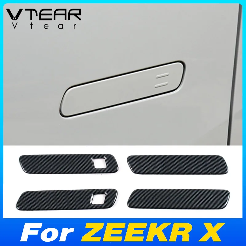 

Vtear Car Door Handle Bowl Cover Exterior Frame Protect Stickes Chrome Styling Modification Accessories For ZEEKR X ME YOU 2024