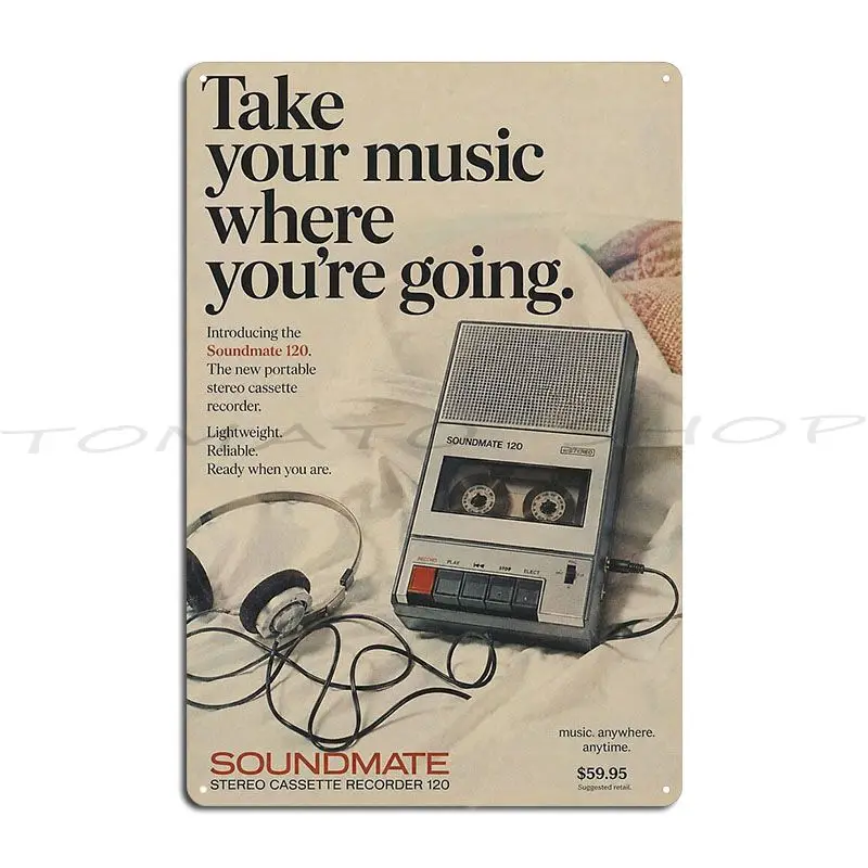 Vintage Digital Audio Ad Metal Sign Plaques Create Wall Decor Club Iron Tin Sign Poster