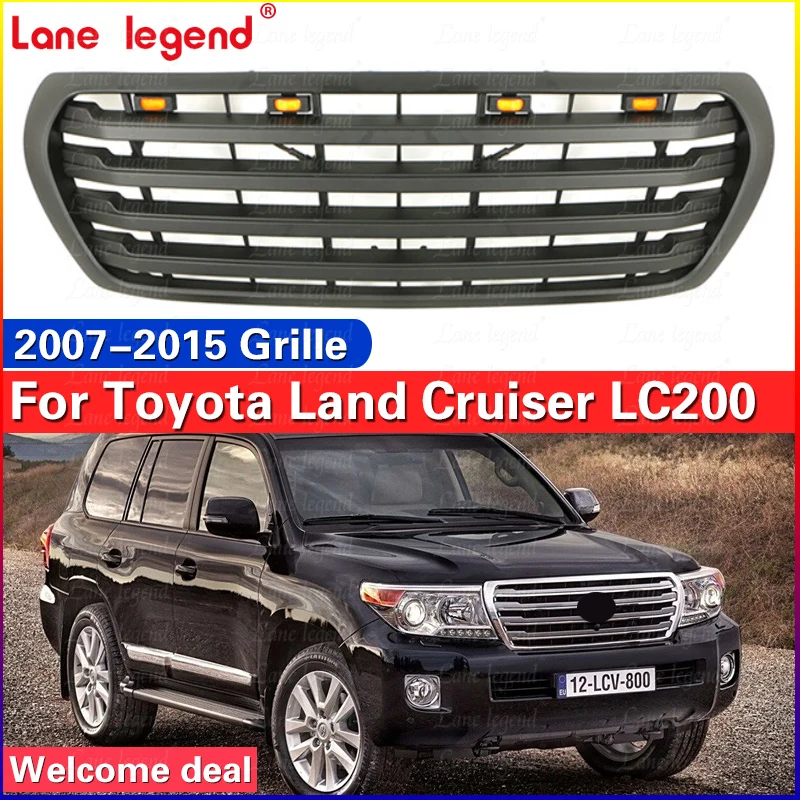 Front Grille Frame Racing Grill For Toyota Land Crusier LC200 2007-2015 Auto Parts High Quality Front Bumper Grilles Mesh Cover