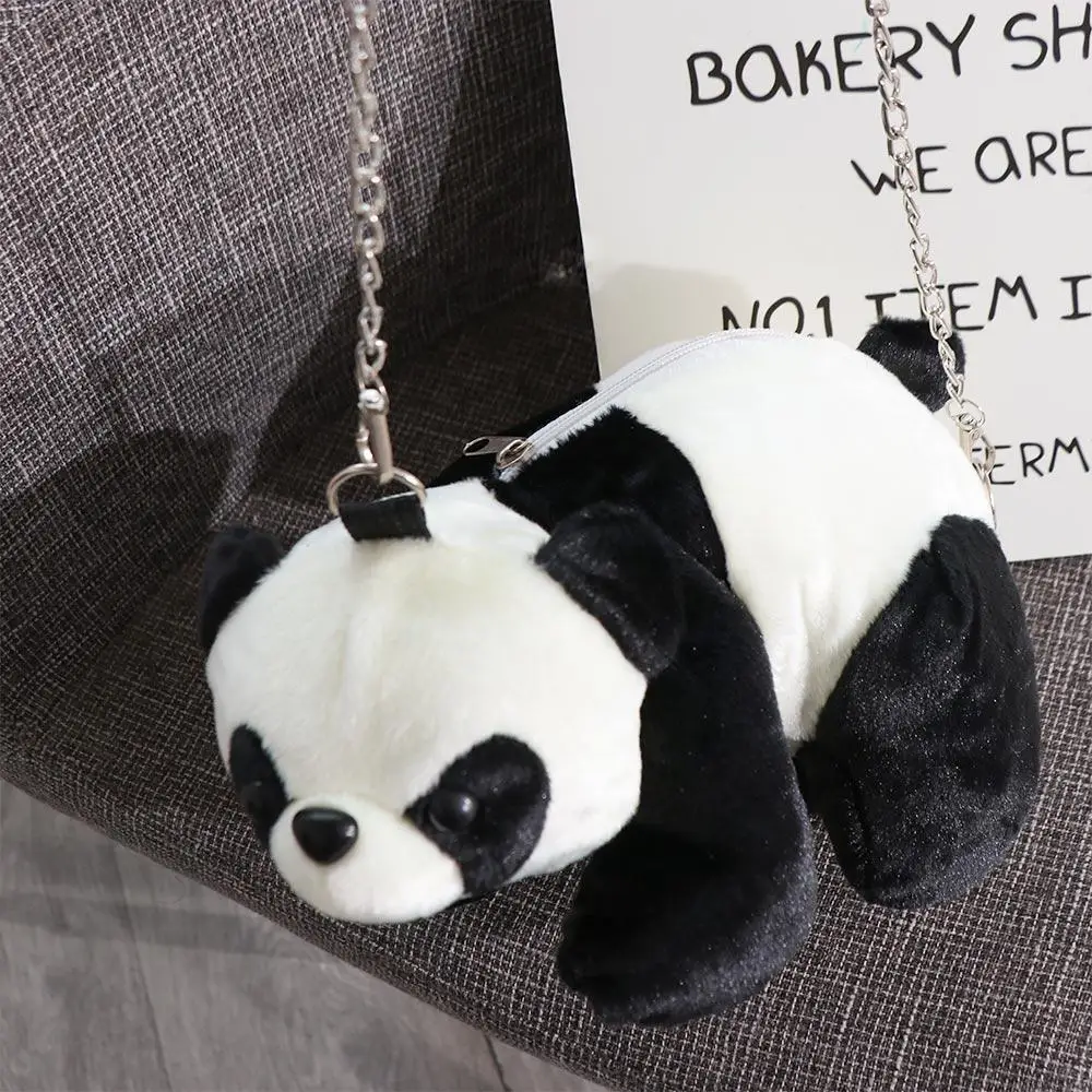 Stuffed Animals Plush Shoulder Bag Plush Toy Warm Fluffy Crossbody Bag Cute Cartoon Kindergarten Plush Panda Bag Coin Purse