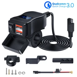 Extractme Motorcycle Usb Fast Cellular Charger Waterproof Type C Port Socket Connector With Cell Mobile Voltmeter Digital Charge