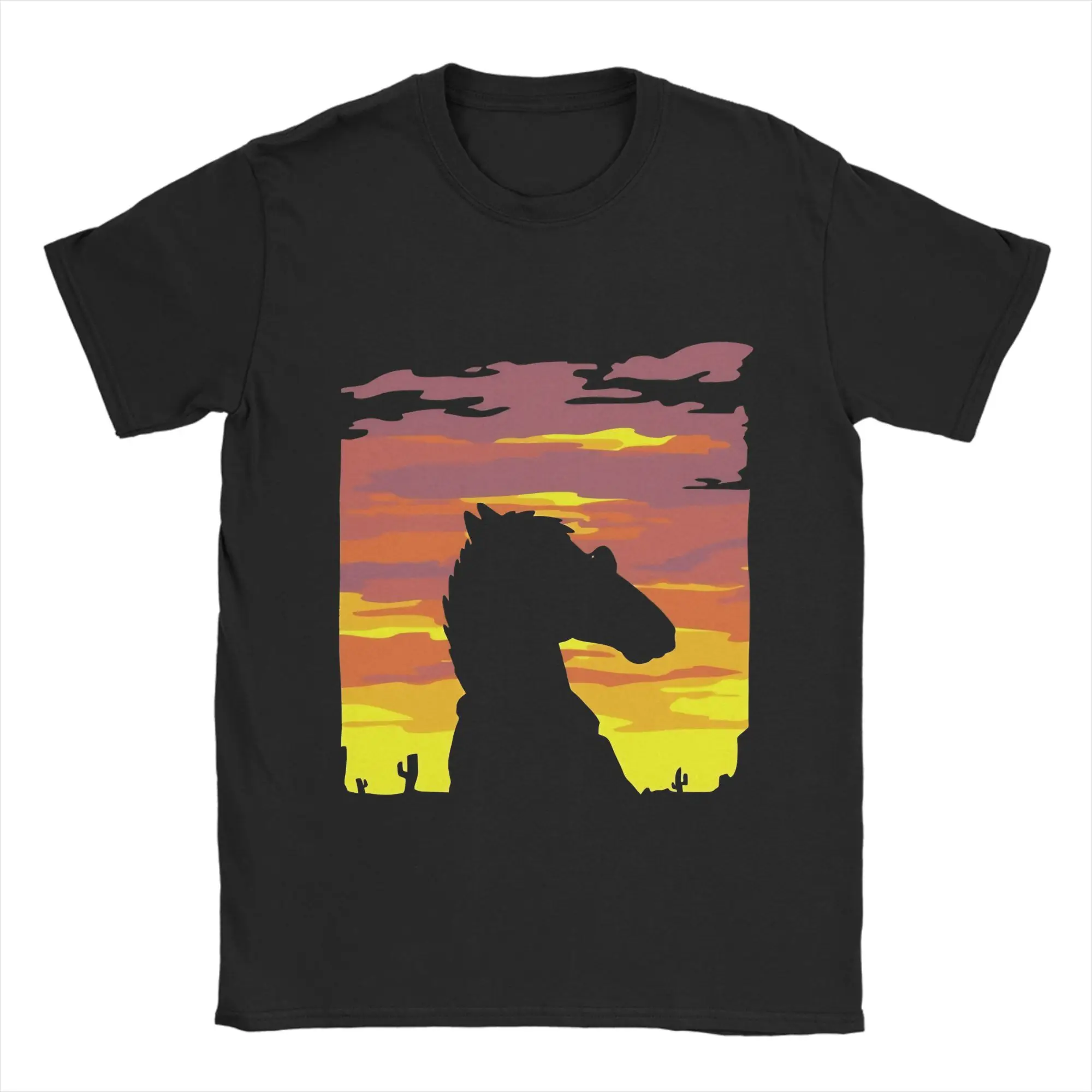 EVENING SHADOW B BoJack Horsemans Lustiges T-Shirt aus 100 % Baumwolle B-BoJack Horsemans Tops T-Shirts für Männer – Detail 4