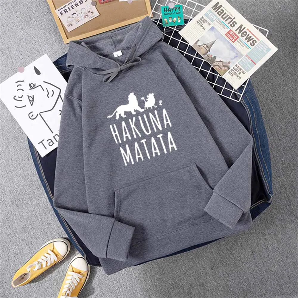 HAKUNA MATATA Printed Women Hoodies Fashion Fleece Hoody Creativity Pullover Clothing Street Loose Sweatshirts Women'S