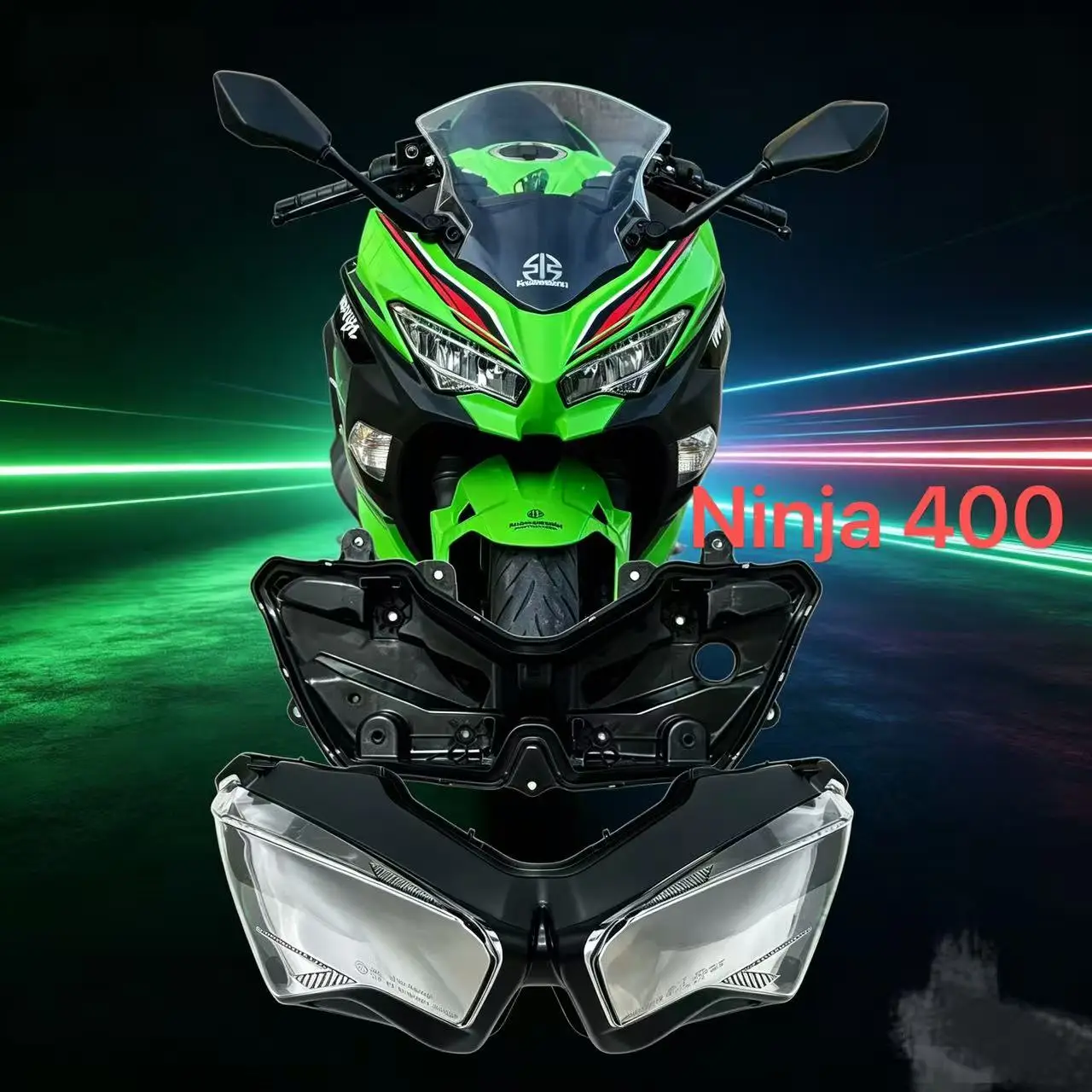 Fit For Kawasaki Ninja ZX6R ZX-6R 636 2019-2023 Ninjia 400 250 NINJA650 ZX250 ZX25R   Headlamp Glass Housing Cover  base