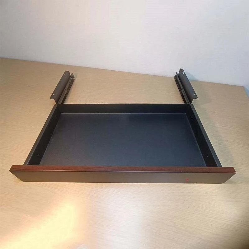 

Under Desk Iron Drawer Storage Box Hidden Slide Out Organizer Rustproof Metal for Office Desk Home Workspace Space-Saving Sturdy