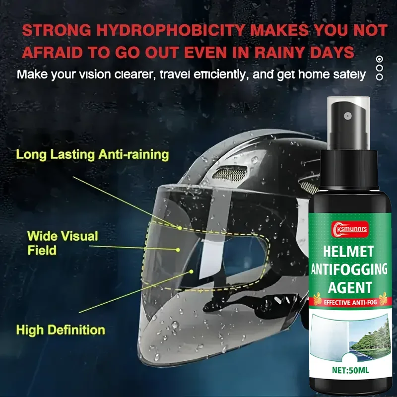 Fasilawei Helmet/Car Nano Anti-Fog Coating: Durable, Enhanced Visibility, Fog-Proof Kit, All Helmets/Glass Compatible