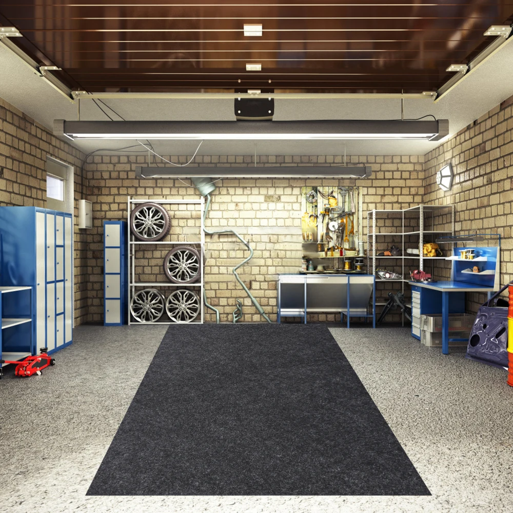 

Многоцелевой гаражный напольный коврик 100 x 88 дюймов, впитывающая масляная подушка, коврик для обслуживания премиум-класса, защитный пол для автомобилей