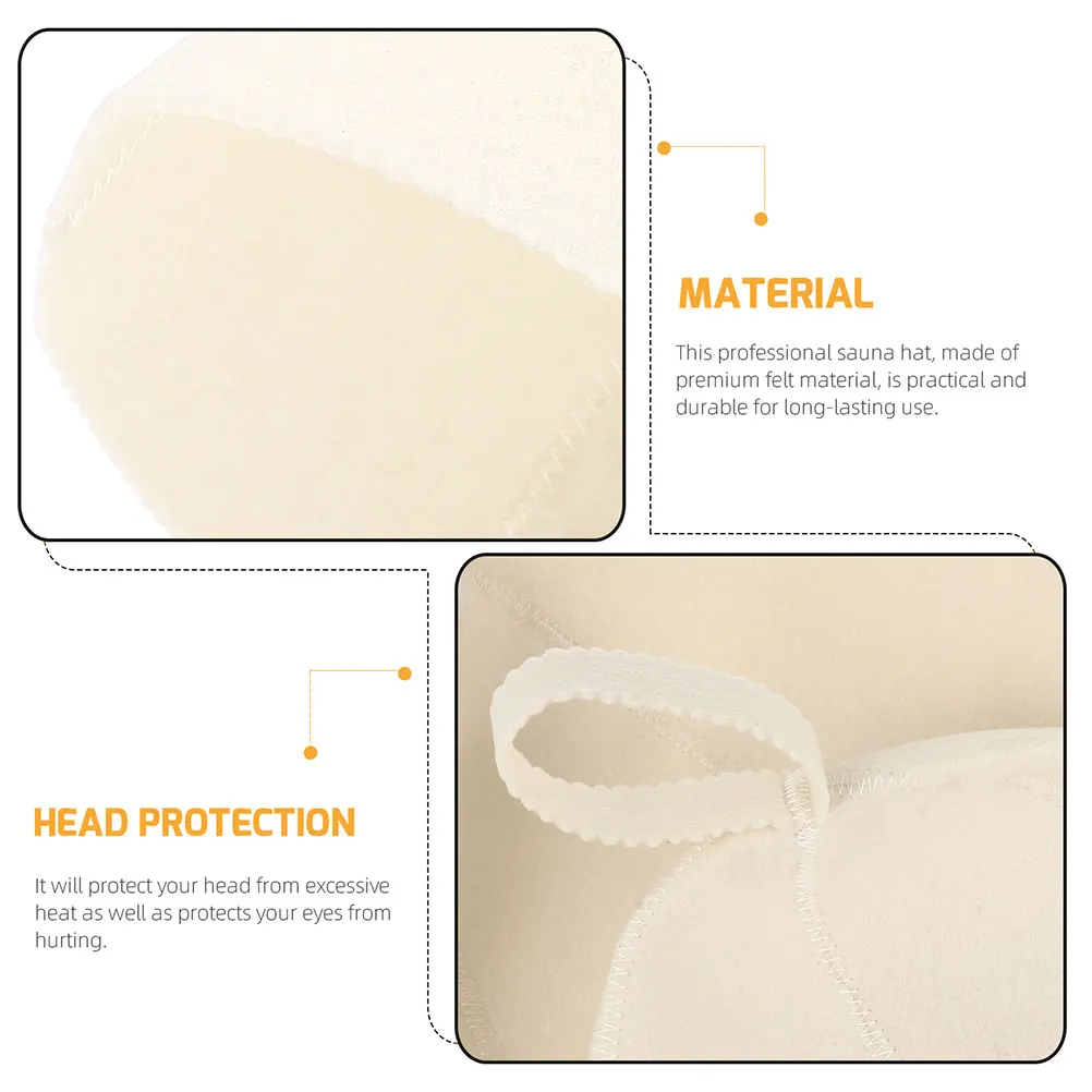 

3Pcs White Thickened Felt Sauna Hat Foldable Bathroom Heat Insulation Bathing Hats for Female Adults Cooling Liner