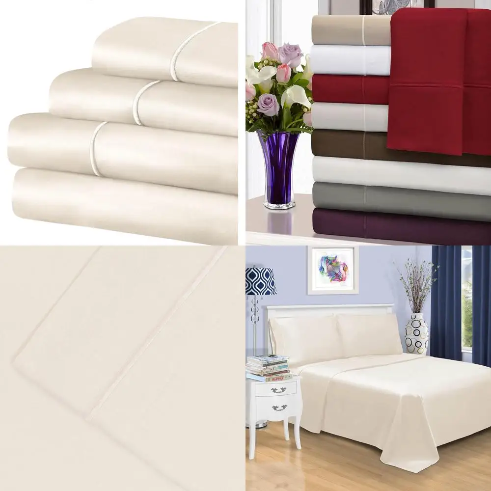 

1500 Thread Count Cotton Sheet Set, Deep Pocket, Hotel Quality, Cozy Decor, All Sizes, 1 Fitted Sheet, 1 Flat Sheet, 2 Pillowcas